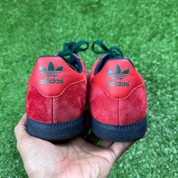 USED ADIDAS ORIGINALS BLACKBURN CITY SERIES TRAINERS SZ 13 RED SUEDE GREEN BLACK - Picture 6 of 8
